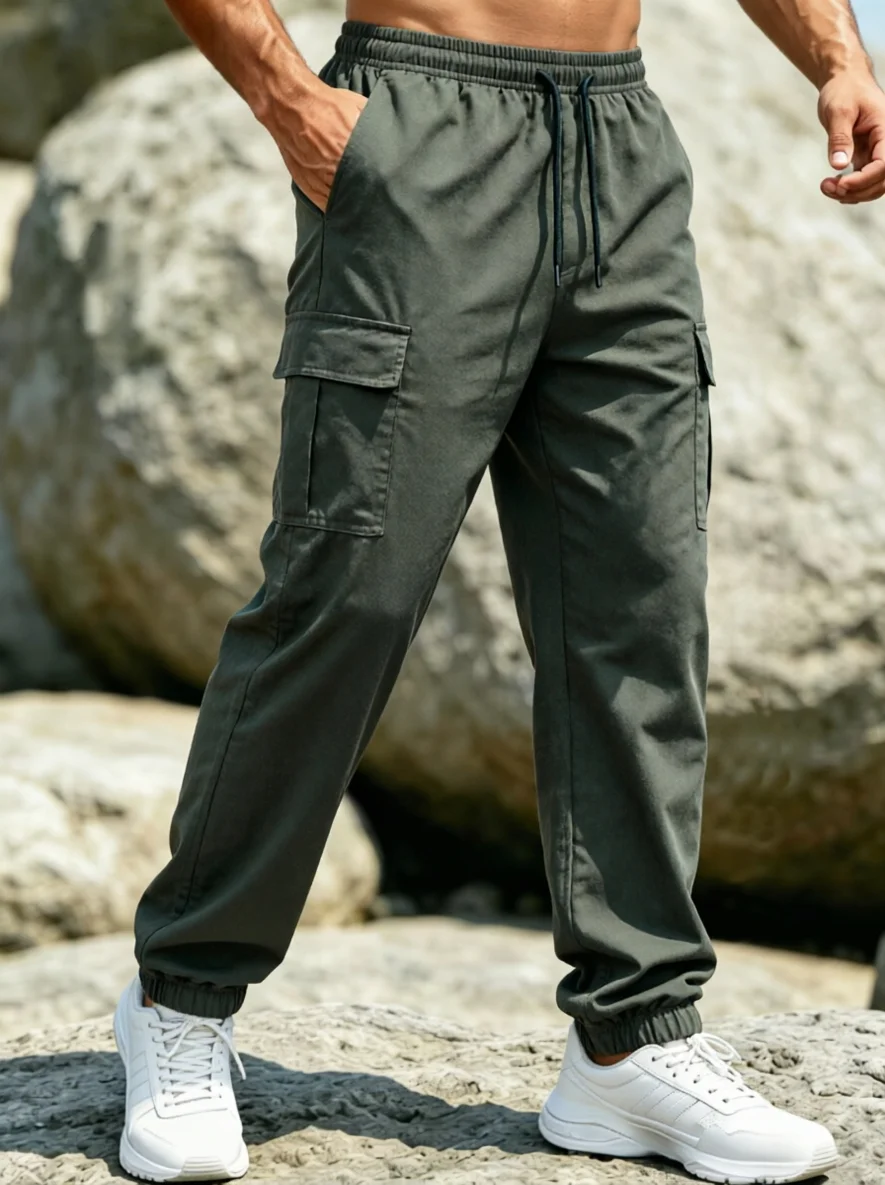 Men’s sport-style casual work pants with multiple pockets, zippered drawstrings, adjustable waistband, breathable, straight-leg
Men’s sport-style casual work pants with multiple pockets, zippered drawstrings, adjustable waistband, breathable, straight-leg