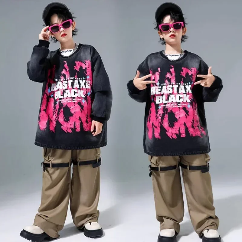 Boys Hip Hop Clothing Oversize Sweatshirt Cargo Pants Outfits Girls Streetwear Child Street Dance Clothes Set Kids Jazz Costume
Boys Hip Hop Clothing Oversize Sweatshirt Cargo Pants Outfits Girls Streetwear Child Street Dance Clothes Set Kids Jazz Costume