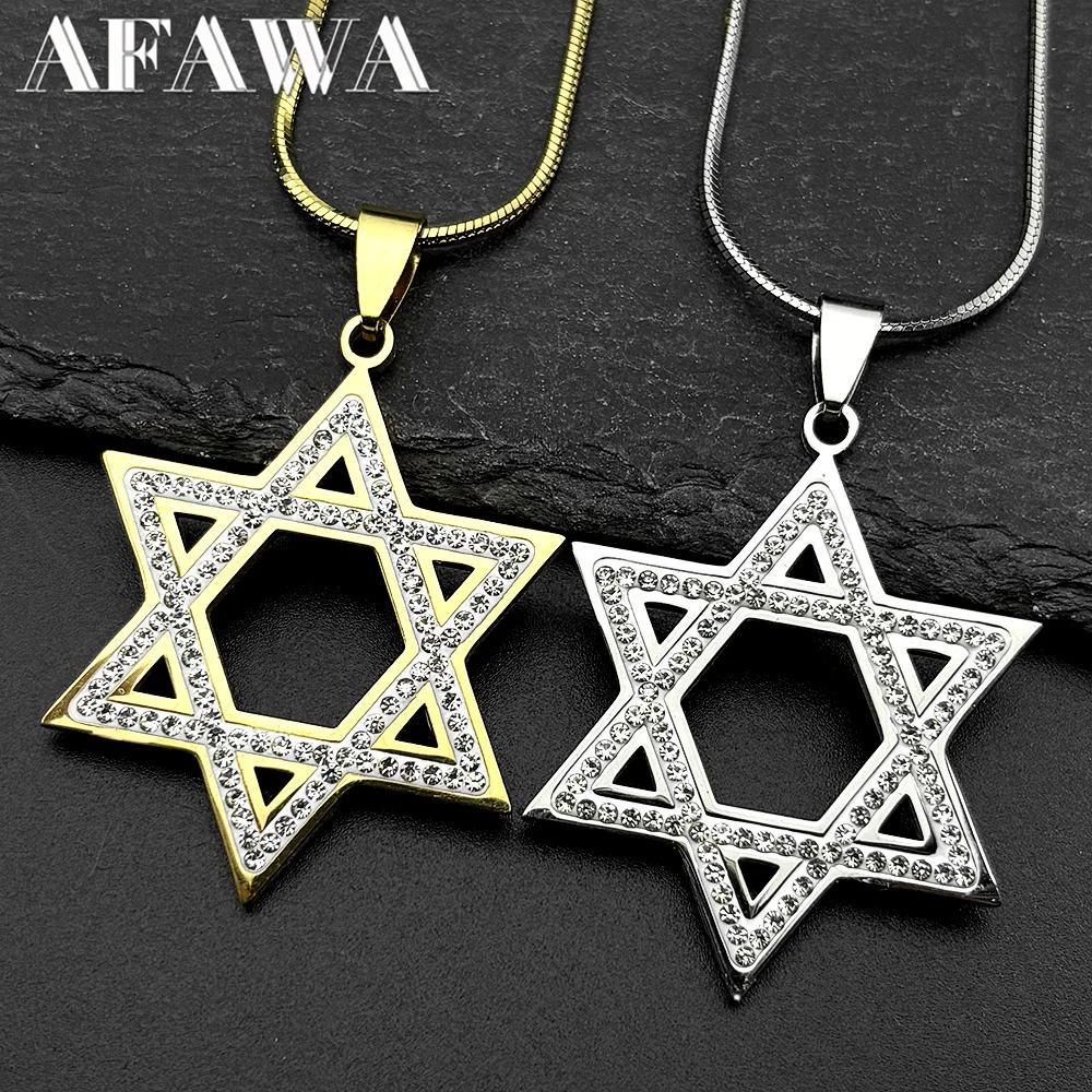 Israel Hexagram Jewish Magen David Stainless Steel Pendant Necklace for Women Men Star of David Rhinestones Chain Jewelry
Israel Hexagram Jewish Magen David Stainless Steel Pendant Necklace for Women Men Star of David Rhinestones Chain Jewelry