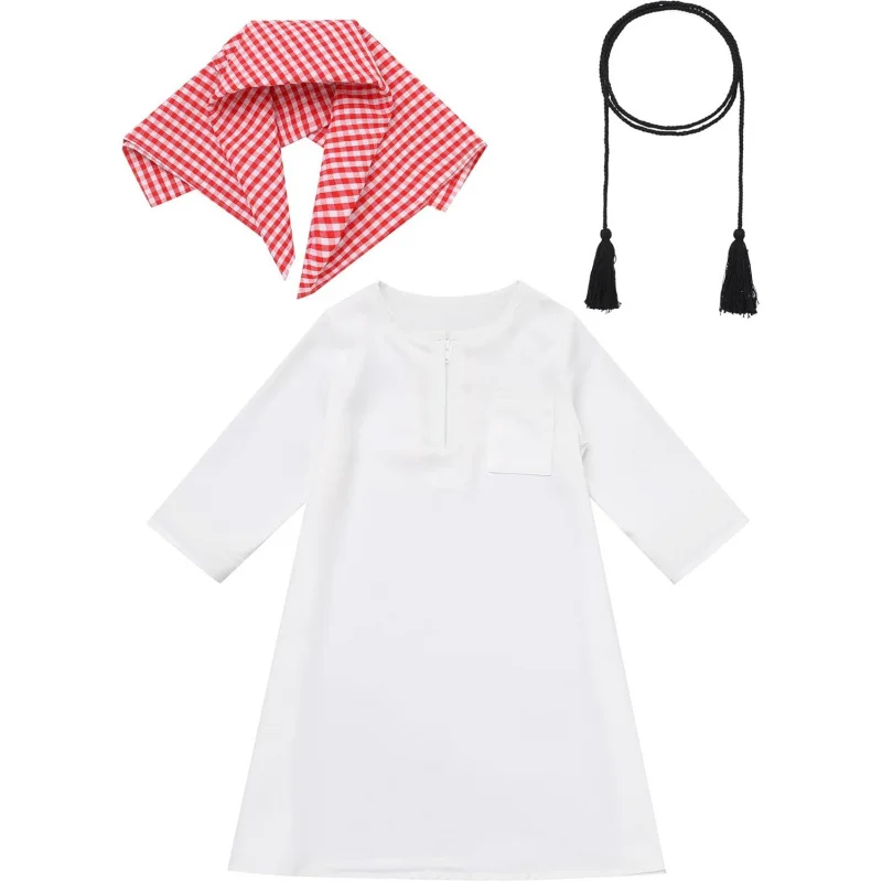 Muslim Baby Boys Prayer Clothes Kaftan Thobe Arabic Islamic Abaya Dubai Robe with Head Scarf + Rope Ramadan Eid Outfit
Muslim Baby Boys Prayer Clothes Kaftan Thobe Arabic Islamic Abaya Dubai Robe with Head Scarf + Rope Ramadan Eid Outfit