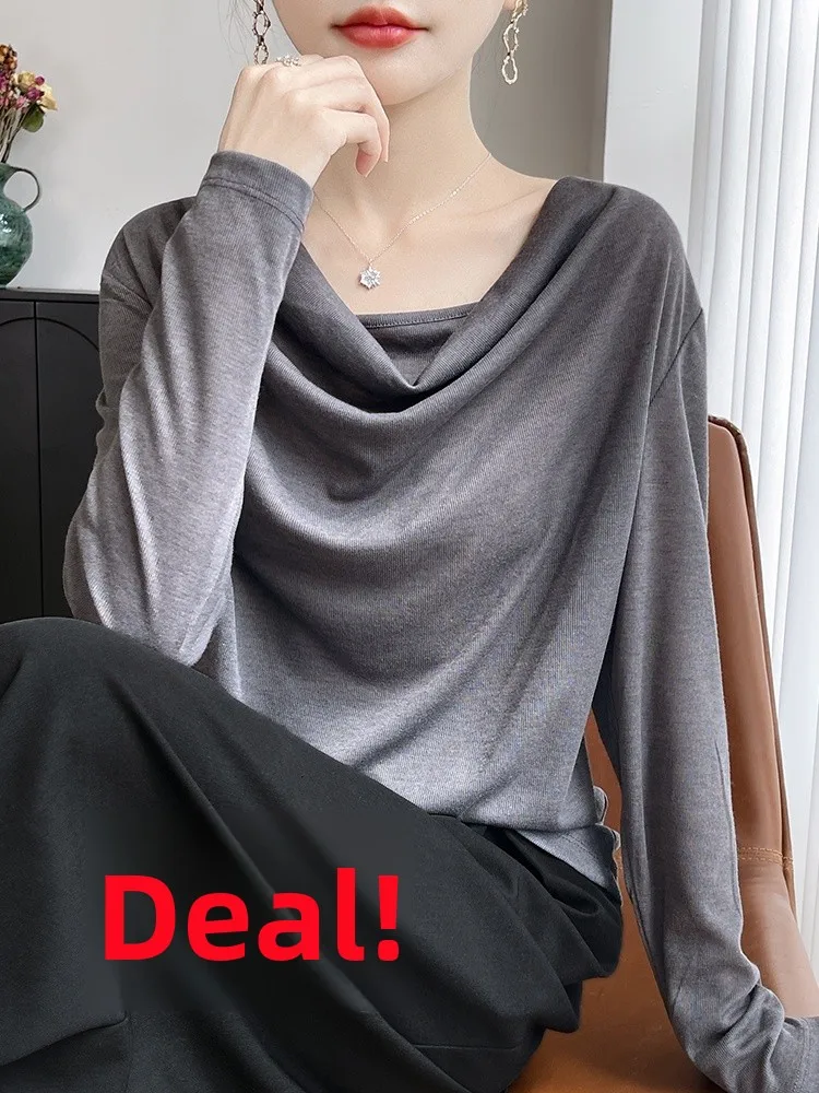 Ladies Thickened Long Sleeve Knitted Sweater Loose Fit Elegant Neckline Autumn Winter Warm Base Layer Soft Korean Style
Ladies Thickened Long Sleeve Knitted Sweater Loose Fit Elegant Neckline Autumn Winter Warm Base Layer Soft Korean Style