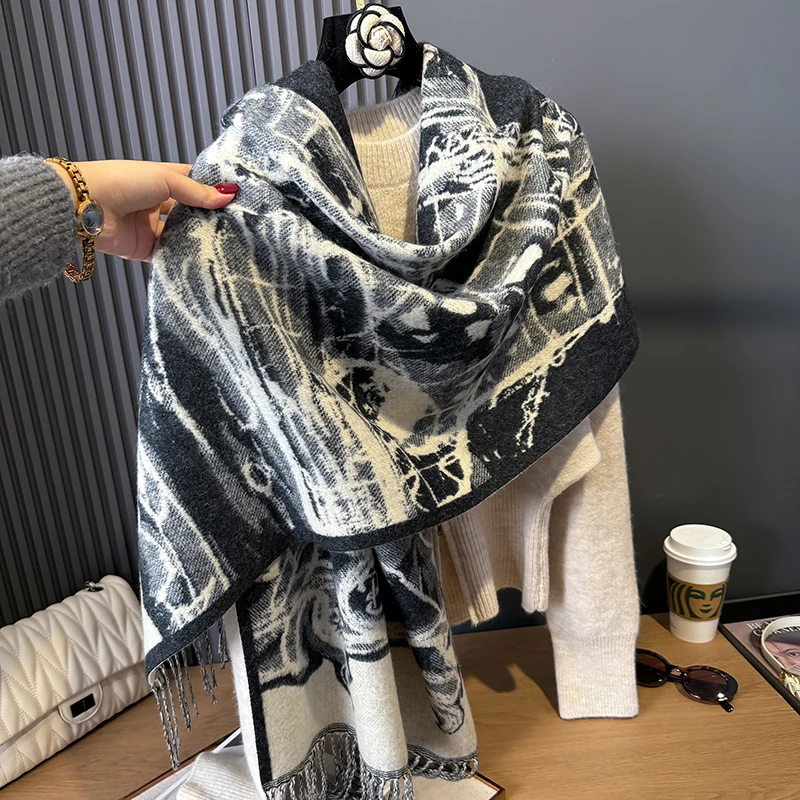 New Warm Winter Blanket Cashmere Scarf for Women Design Horse Head Thick Pashmina Shawls and Wraps Bufanda Female Poncho Echarpe
New Warm Winter Blanket Cashmere Scarf for Women Design Horse Head Thick Pashmina Shawls and Wraps Bufanda Female Poncho Echarpe