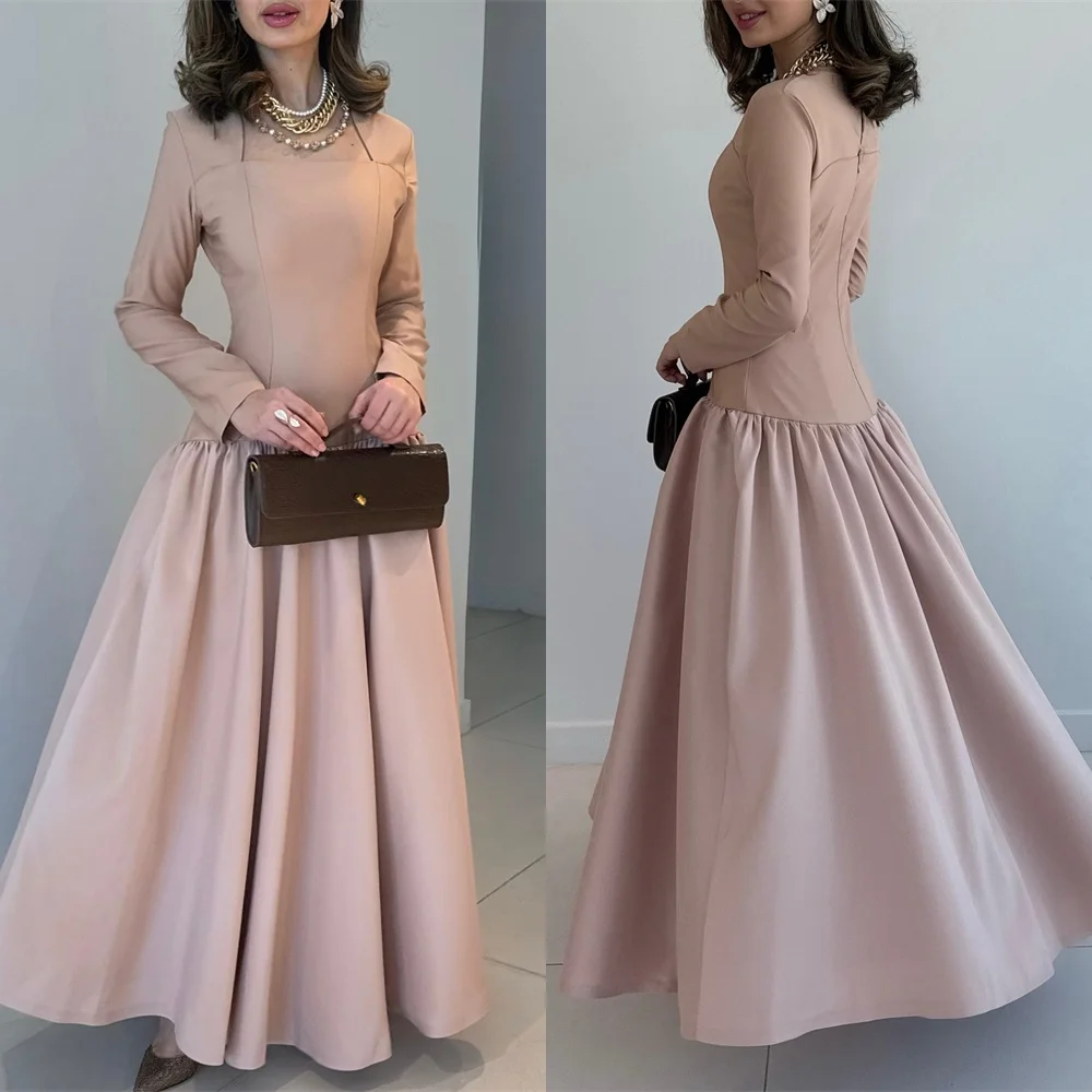Customized Exquisite Pink Jersey Evening Dress Formal Square Collar Long Sleeves Zipper Back Sweep Train Bespoke Occas
Customized Exquisite Pink Jersey Evening Dress Formal Square Collar Long Sleeves Zipper Back Sweep Train Bespoke Occas