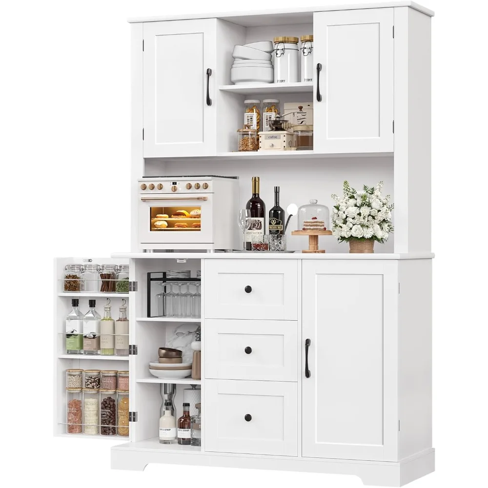 Pantry Cabinet with 3 Door Shelves, Tall Kitchen Pantry Storage Cabinet with Microwave Stand, Farmhouse Kitchen Hutch
Pantry Cabinet with 3 Door Shelves, Tall Kitchen Pantry Storage Cabinet with Microwave Stand, Farmhouse Kitchen Hutch