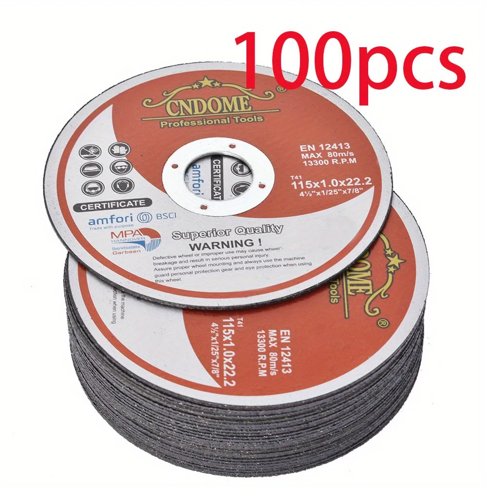 Cut-Off Wheels 100 Pack 4-1/ 2 X 1/ 25 X 7/ 8 Inch Metal and Stainless Steel Cutt-ing Discs for
Cut-Off Wheels 100 Pack 4-1/ 2 X 1/ 25 X 7/ 8 Inch Metal and Stainless Steel Cutt-ing Discs for