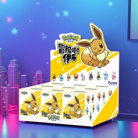 Anime Pokemon Funismo Original aventura Eevee traje familiar BlindBox Flareon Espeon Sylveon colección de figuras de acción modelo juguete para regalo