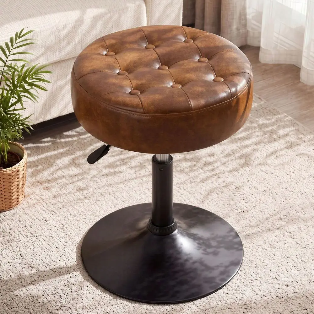 Modern Faux Leather 360Swivel Round Ottoman Stool,Comfortable 16 Tufted Vanity Stool,Upholstered Padded Accent Stool For Makeup
Modern Faux Leather 360Swivel Round Ottoman Stool,Comfortable 16 Tufted Vanity Stool,Upholstered Padded Accent Stool For Makeup