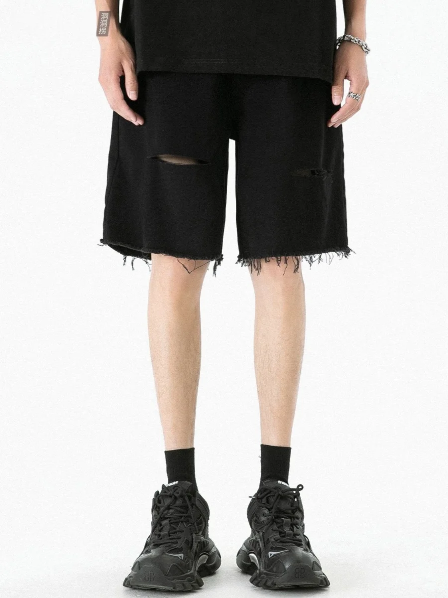 Hong Kong Sle Men's Distred Denim orts Hip Hop Loose Fit Summer Faion Trendy Brand Five-Point Pants Casual Straight Leg
Hong Kong Sle Men's Distred Denim orts Hip Hop Loose Fit Summer Faion Trendy Brand Five-Point Pants Casual Straight Leg