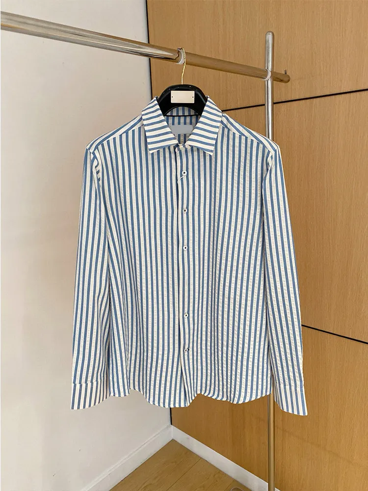 Italian BC cotton linen sweat-absorbing and breathable casual old money style striped long-sleeved shirt
Italian BC cotton linen sweat-absorbing and breathable casual old money style striped long-sleeved shirt