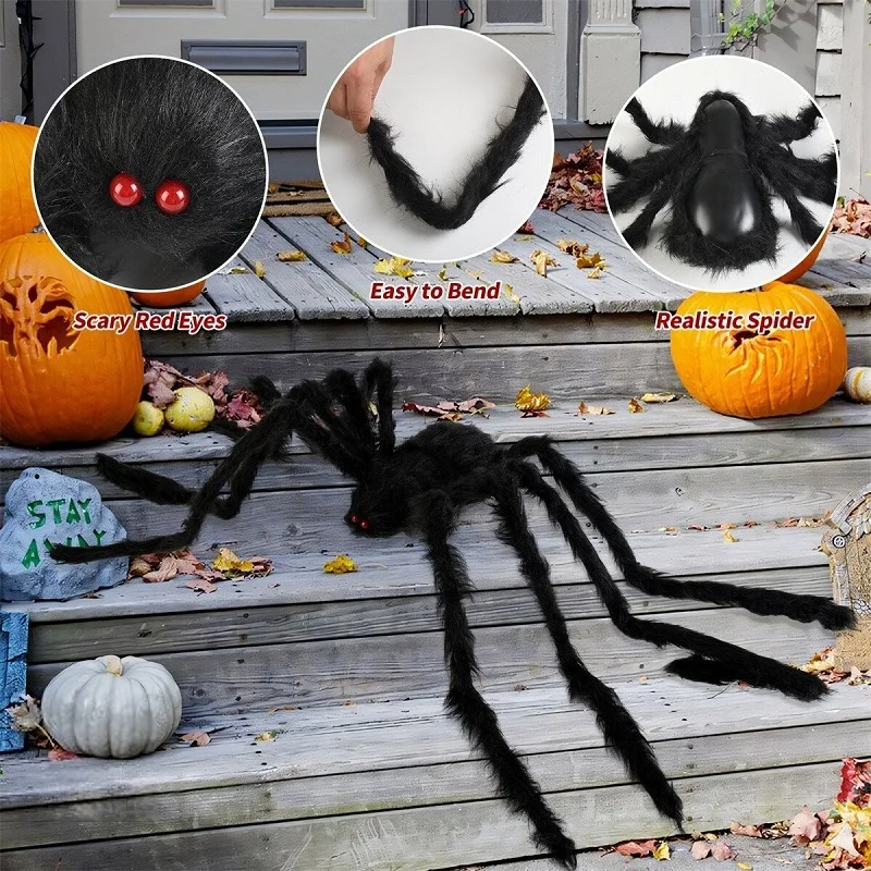 30cm/50cm/75cm/90cm/125cm/150cm/200cm Horror Halloween Giant Black Spider Decoration Haunted House Party Props Halloween Decor
30cm/50cm/75cm/90cm/125cm/150cm/200cm Horror Halloween Giant Black Spider Decoration Haunted House Party Props Halloween Decor