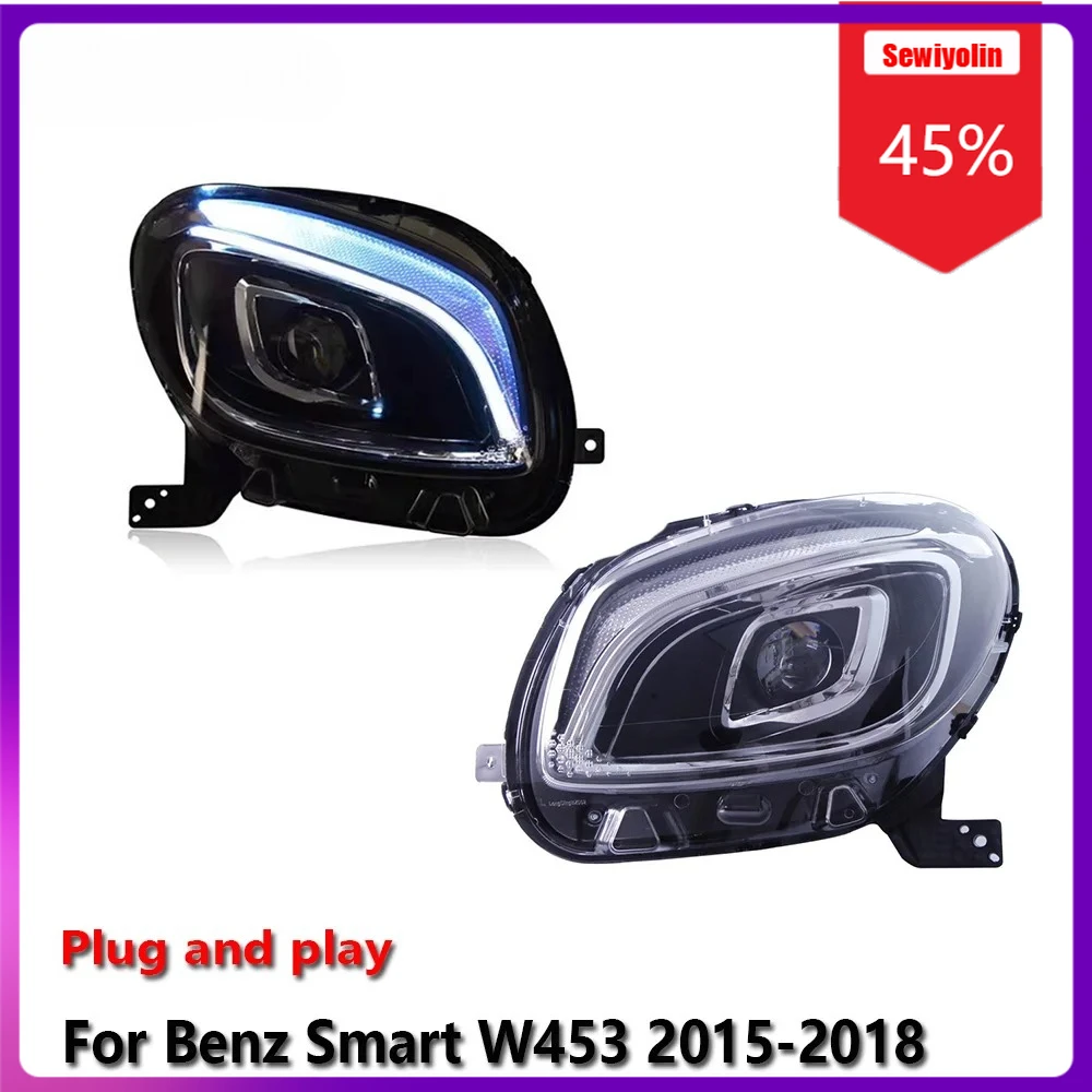 Автомобильные светодиодные фары Sewiyolin в сборе для Benz Smart 453 2015-2019, противотуманные фары DRL, стоп-сигналы поворота, Plug and Play
Автомобильные светодиодные фары Sewiyolin в сборе для Benz Smart 453 2015-2019, противотуманные фары DRL, стоп-сигналы поворота, Plug and Play