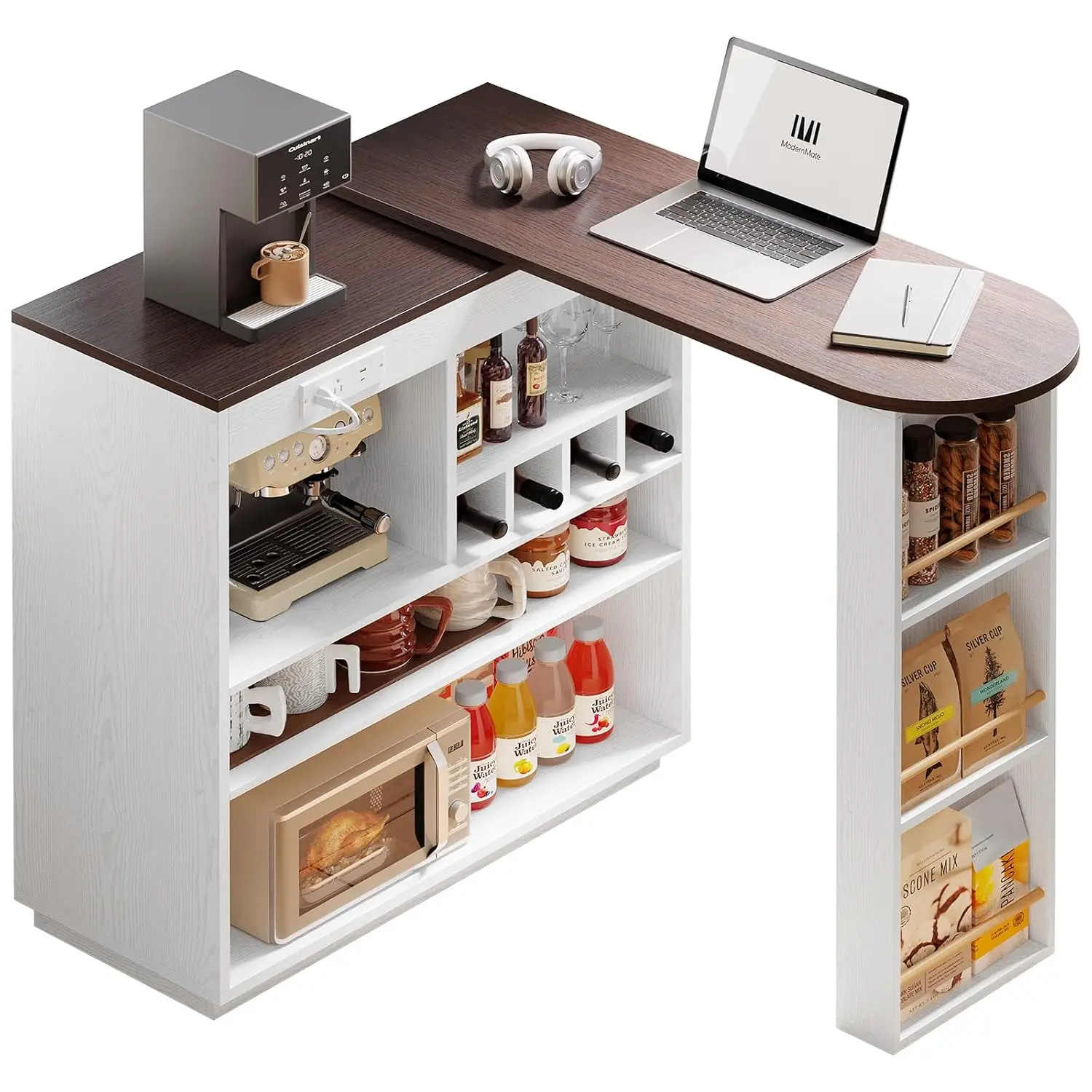Bar Cabinet with Storage 360° Rotating Home Bar Table with Power Outlet Can Use as Breakfast Bar Counter,, Customized
Bar Cabinet with Storage 360° Rotating Home Bar Table with Power Outlet Can Use as Breakfast Bar Counter,, Customized