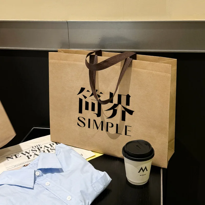 Custom.Light Brown Waterproof Non-woven Fabrics Handbag Clothing Store Collect Clothes Shoe Box Bag Packaging Shopping Bag High
Custom.Light Brown Waterproof Non-woven Fabrics Handbag Clothing Store Collect Clothes Shoe Box Bag Packaging Shopping Bag High