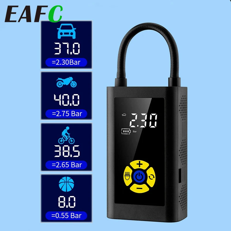 EAFC 150PSI Wireless Car Air Pump Intelligent Digital Display Car Air Pump with LED Tire Inflatable OS Alarm Lamp/Lighting
EAFC 150PSI Wireless Car Air Pump Intelligent Digital Display Car Air Pump with LED Tire Inflatable OS Alarm Lamp/Lighting