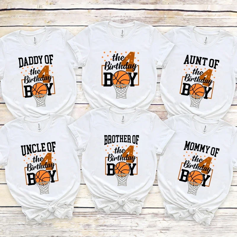 BasketBall Theme 4th Birthday Boys T-Shirt Matching Family Sibling Party Clothes Casual Short Sleeves Tees Unisex with Kids Tops
BasketBall Theme 4th Birthday Boys T-Shirt Matching Family Sibling Party Clothes Casual Short Sleeves Tees Unisex with Kids Tops