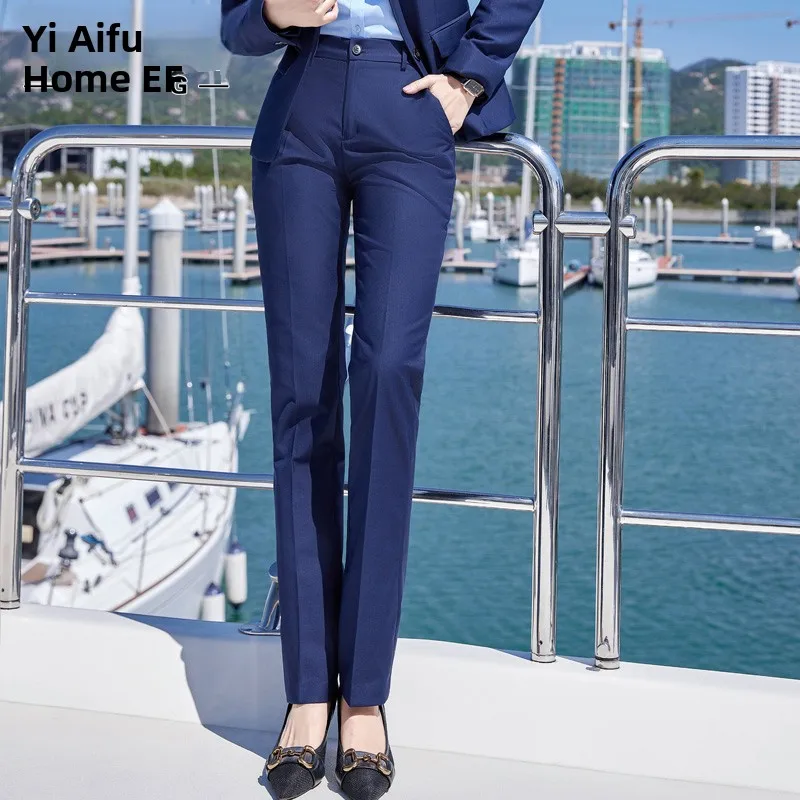 Professional Blue West Pants for Women Straight Leg Workwear Trousers Korean Style Slim Fit Long Pants for Office Ladies
Professional Blue West Pants for Women Straight Leg Workwear Trousers Korean Style Slim Fit Long Pants for Office Ladies