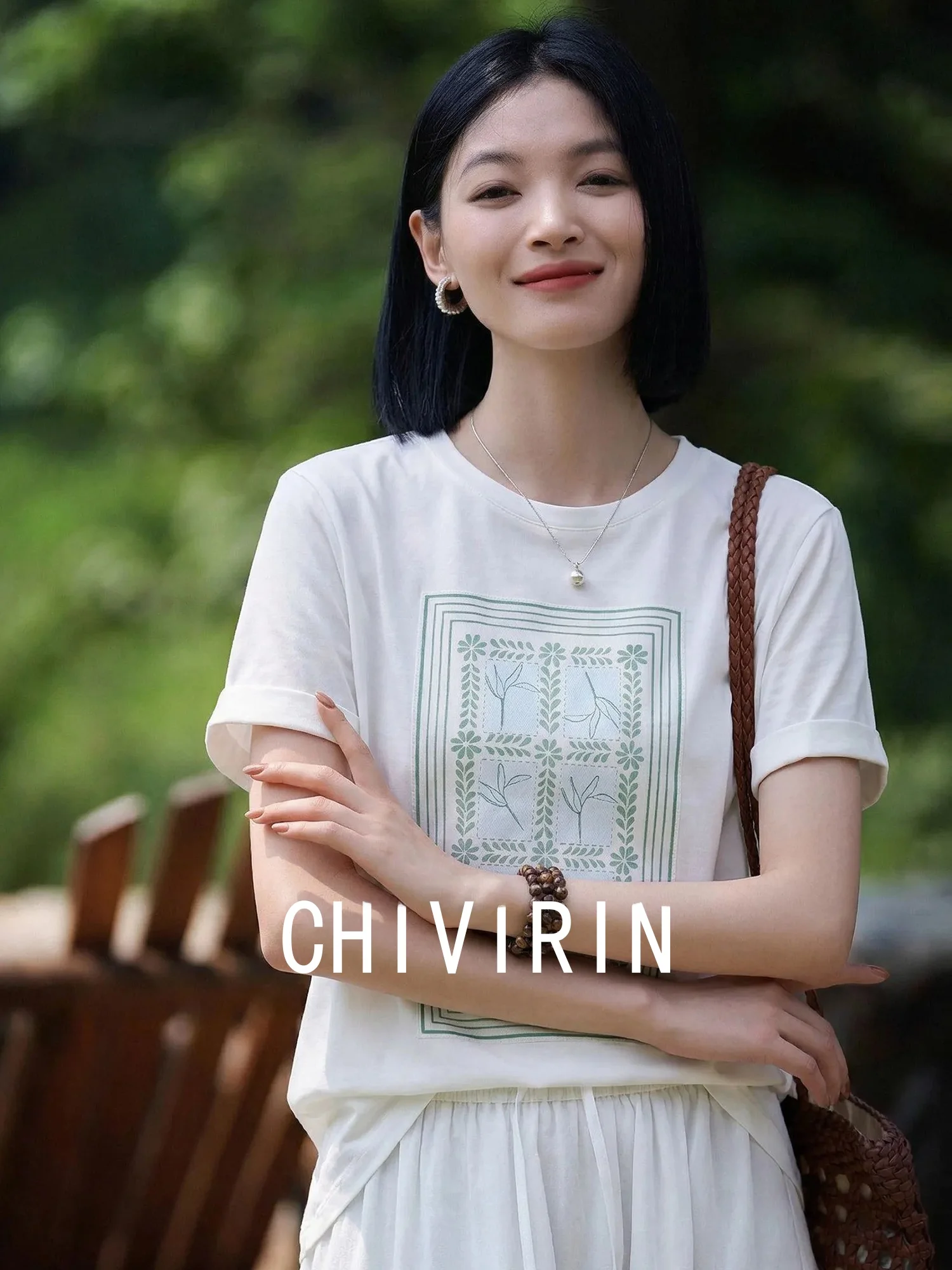 Chivirin Pure Cotton Short Sleeve T-Shirt Women's round Neck Slimming Print Top Fashionable Simple Style Summer New Arrival
Chivirin Pure Cotton Short Sleeve T-Shirt Women's round Neck Slimming Print Top Fashionable Simple Style Summer New Arrival