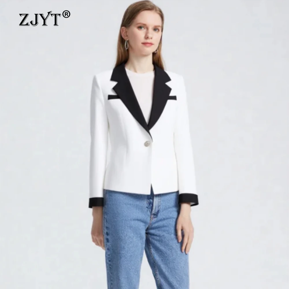 ZJYT Elegant Woman Blazer Spring New Outerwear Women's Coat Jackets Hit Color White Female Suit Plus Size Casual Tops Office
ZJYT Elegant Woman Blazer Spring New Outerwear Women's Coat Jackets Hit Color White Female Suit Plus Size Casual Tops Office