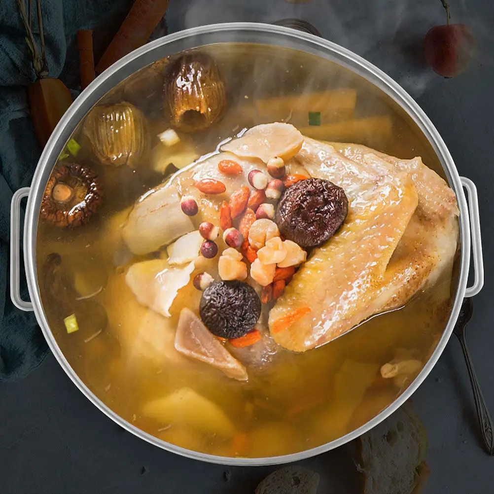 Stainless Steel Soup Pot Large Capacity Kitchen Cookware for Cooking Boiling Steaming Soup Stock Seafood Storage with Lid
Stainless Steel Soup Pot Large Capacity Kitchen Cookware for Cooking Boiling Steaming Soup Stock Seafood Storage with Lid