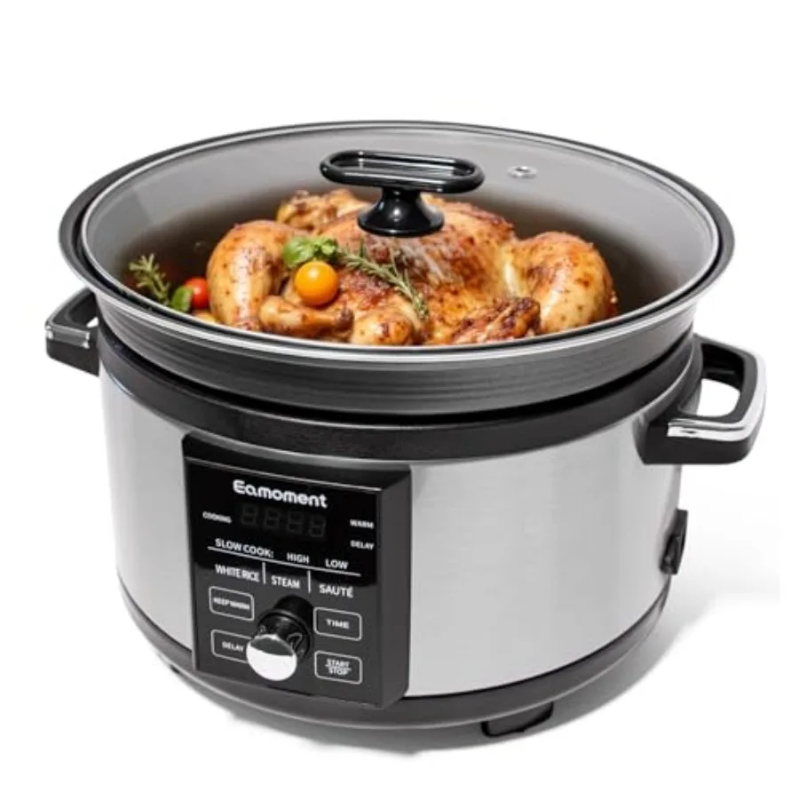 5.5QT Programmable Slow Cooker With TimerNon Stick Aluminum Alloy Liner.SLOW COOK HIGH/SLOW COOK LOW/WHITE RICE/STEAM/SAUTE/WAR
5.5QT Programmable Slow Cooker With TimerNon Stick Aluminum Alloy Liner.SLOW COOK HIGH/SLOW COOK LOW/WHITE RICE/STEAM/SAUTE/WAR