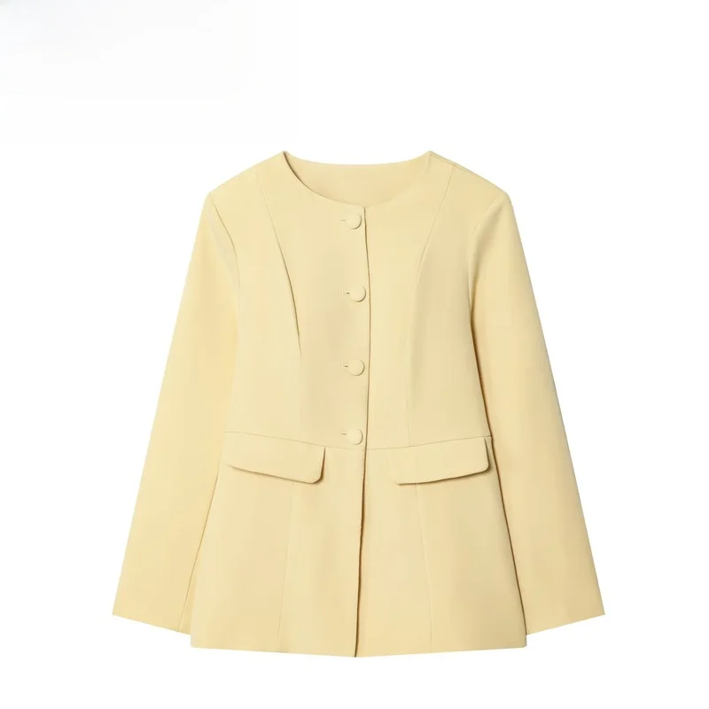 Fashionable round Neck Button up Women's Suit Jacket Versatile Autumn Winter Polyester Fiber Long Sleeve Standard Fit Short Coat
Fashionable round Neck Button up Women's Suit Jacket Versatile Autumn Winter Polyester Fiber Long Sleeve Standard Fit Short Coat