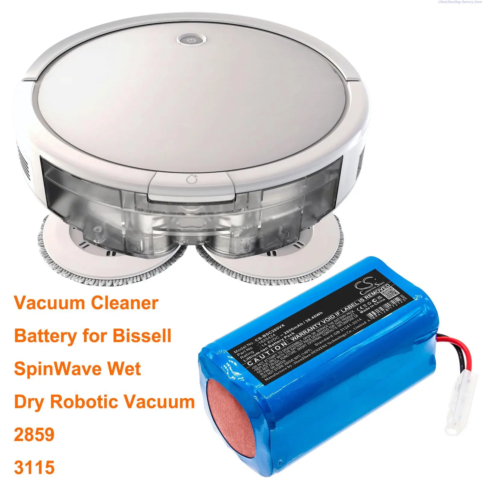 OrangeYu 2600mAh Battery 1625424 for Bissell SpinWave Wet, Dry Robotic Vacuum, 2859, 3115
OrangeYu 2600mAh Battery 1625424 for Bissell SpinWave Wet, Dry Robotic Vacuum, 2859, 3115
