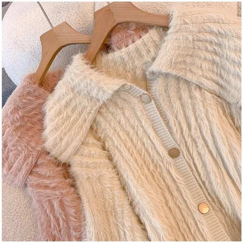 Pink Imitation Mink Velvet Casual Sweater Jacket Women Autumn Winter Large Size Knitted Cardigan Slim Beautiful Tops High Street
Pink Imitation Mink Velvet Casual Sweater Jacket Women Autumn Winter Large Size Knitted Cardigan Slim Beautiful Tops High Street