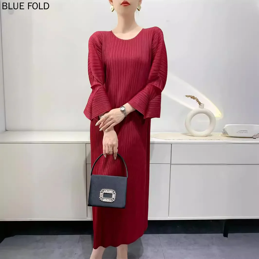 MIYAKE PLEATS женское плиссированное платье с рукавами-фонариками длиной девять четвертей, повседневное, удобное, элегантное, средней длины
MIYAKE PLEATS женское плиссированное платье с рукавами-фонариками длиной девять четвертей, повседневное, удобное, элегантное, средней длины