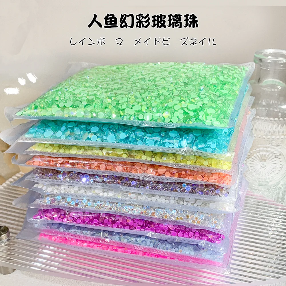 14400Pcs Rainbow Mermaid Nail Gems - Iridescent Glass Half-Pearl Mix, Candy Colored Nail Art Decor for Magical Manicures
14400Pcs Rainbow Mermaid Nail Gems - Iridescent Glass Half-Pearl Mix, Candy Colored Nail Art Decor for Magical Manicures