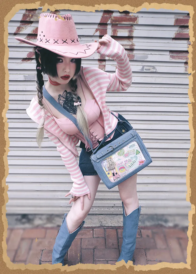 Original Design Western Denim Wind Lta Bag Large Capacity Casual Shoulder Messenger Bag Japanese Student Denim Bags for Women
Original Design Western Denim Wind Lta Bag Large Capacity Casual Shoulder Messenger Bag Japanese Student Denim Bags for Women