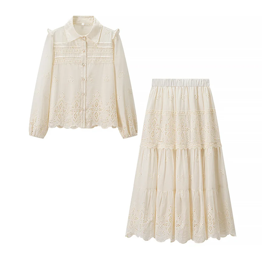Withered Fashion Hollow Hook Flower Long Sleeved Top+skirt Set For Women Skirt Woman Clothing Faldas Skirts
Withered Fashion Hollow Hook Flower Long Sleeved Top+skirt Set For Women Skirt Woman Clothing Faldas Skirts