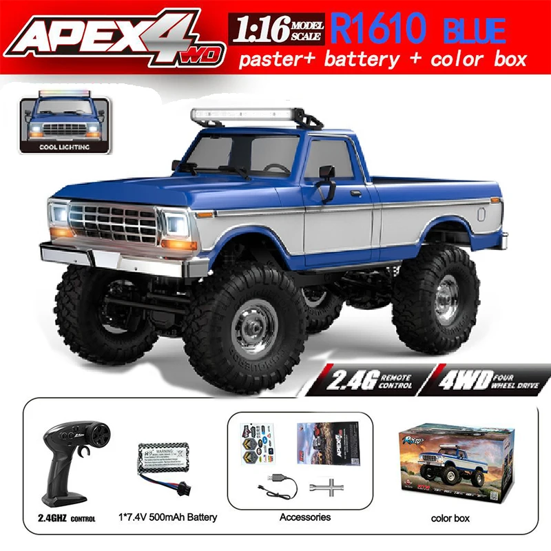 HB 1:16 Scale RC Car R1610 RTR Version Remote Control Full Scale 4WD Climbing Cars Model 2.4G Off-Road Vehicle Adult Boy Toys