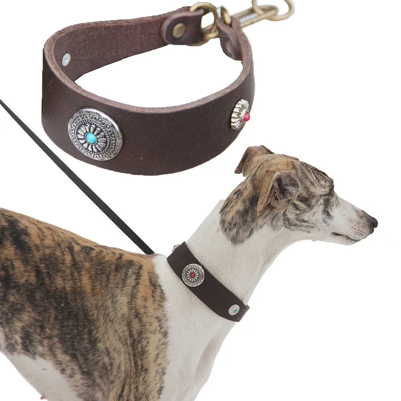 Leather Dog Collar Leash Greyhound Whippet Collars Pet Dog Training Rope Leads With Diamond Pattern 
Leather Dog Collar Leash Greyhound Whippet Collars Pet Dog Training Rope Leads With Diamond Pattern