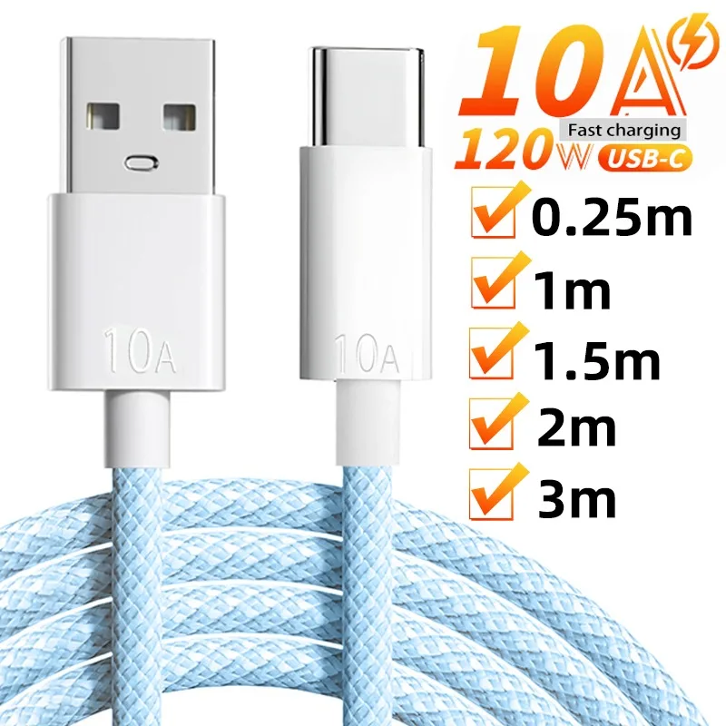 120W USB Type C Fast Charging Woven Data Cable High Speed Extend Cable TypeC USB 0.25-3M for IPhone 16 Android Camera Universal
120W USB Type C Fast Charging Woven Data Cable High Speed Extend Cable TypeC USB 0.25-3M for IPhone 16 Android Camera Universal