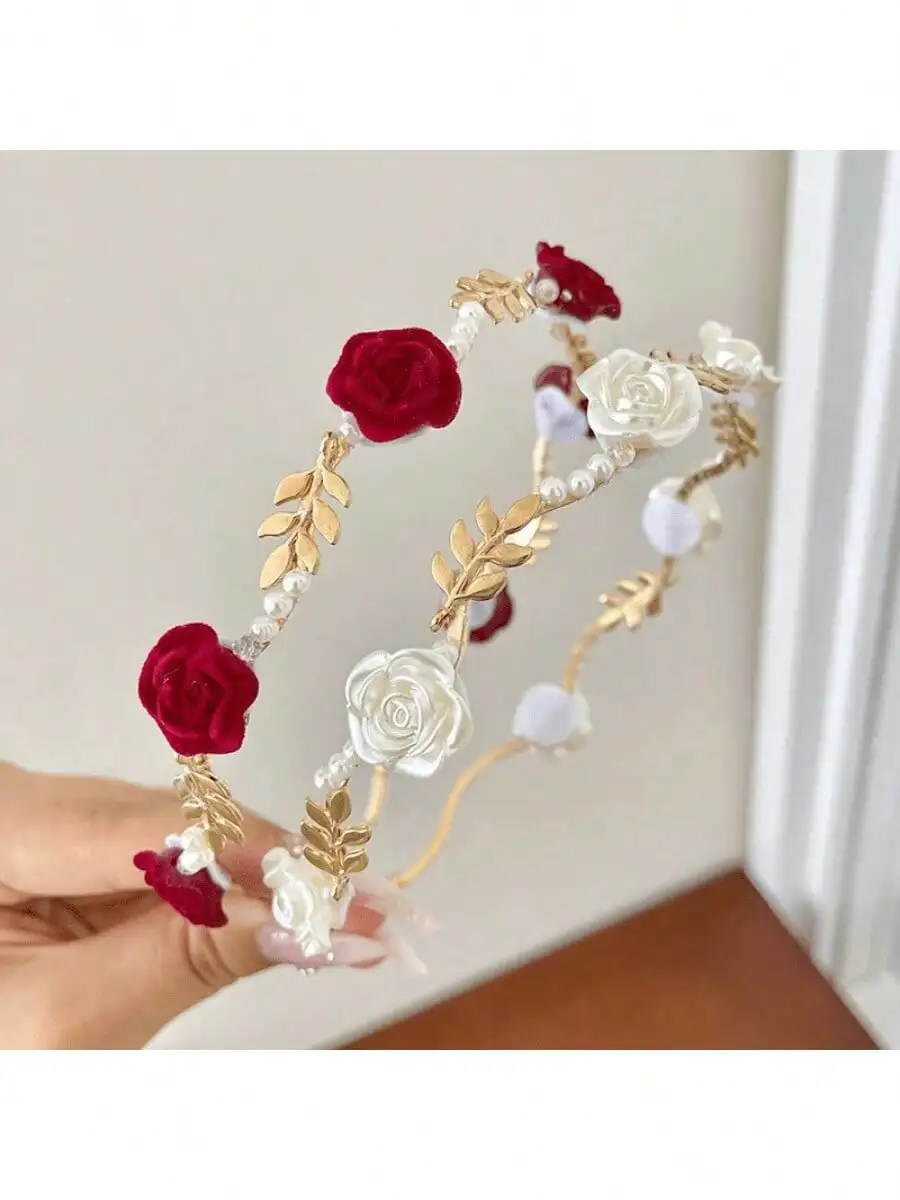 2 pieces/1 piece Valentine's Day rose flowers and artificial pearl decorative headband headband, elegant, gold headdress with ou
2 pieces/1 piece Valentine's Day rose flowers and artificial pearl decorative headband headband, elegant, gold headdress with ou