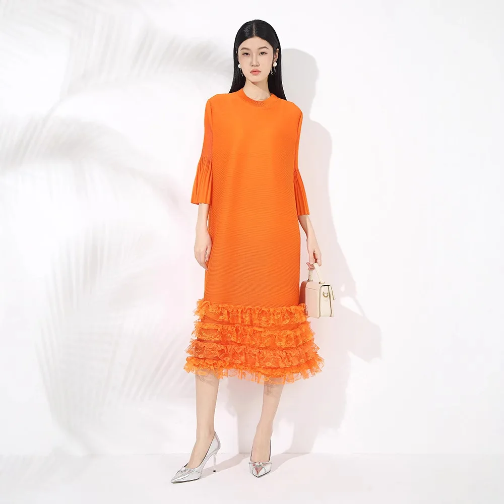 Miyake Pleated Dress for Women 2025 Spring New Style Fashionable Round Neck Flared Sleeve Loose Large Size Stretch Shake Skirt
Miyake Pleated Dress for Women 2025 Spring New Style Fashionable Round Neck Flared Sleeve Loose Large Size Stretch Shake Skirt