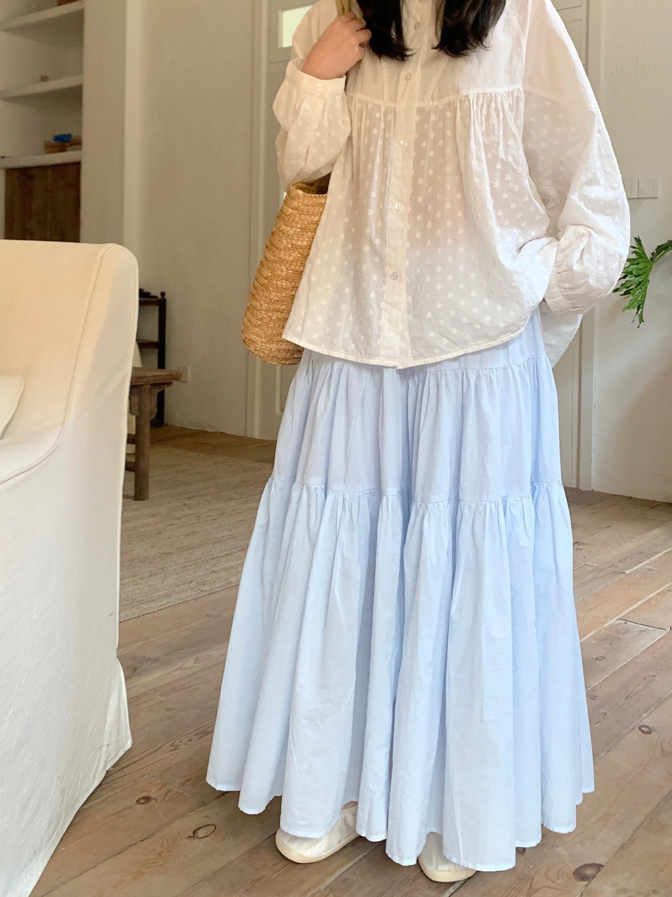 JOENG High Waist A-Line Skirt Women's Loose Blue Gentle Style Long Skirt Cotton No Ironing Treatment Spring 2026
JOENG High Waist A-Line Skirt Women's Loose Blue Gentle Style Long Skirt Cotton No Ironing Treatment Spring 2026