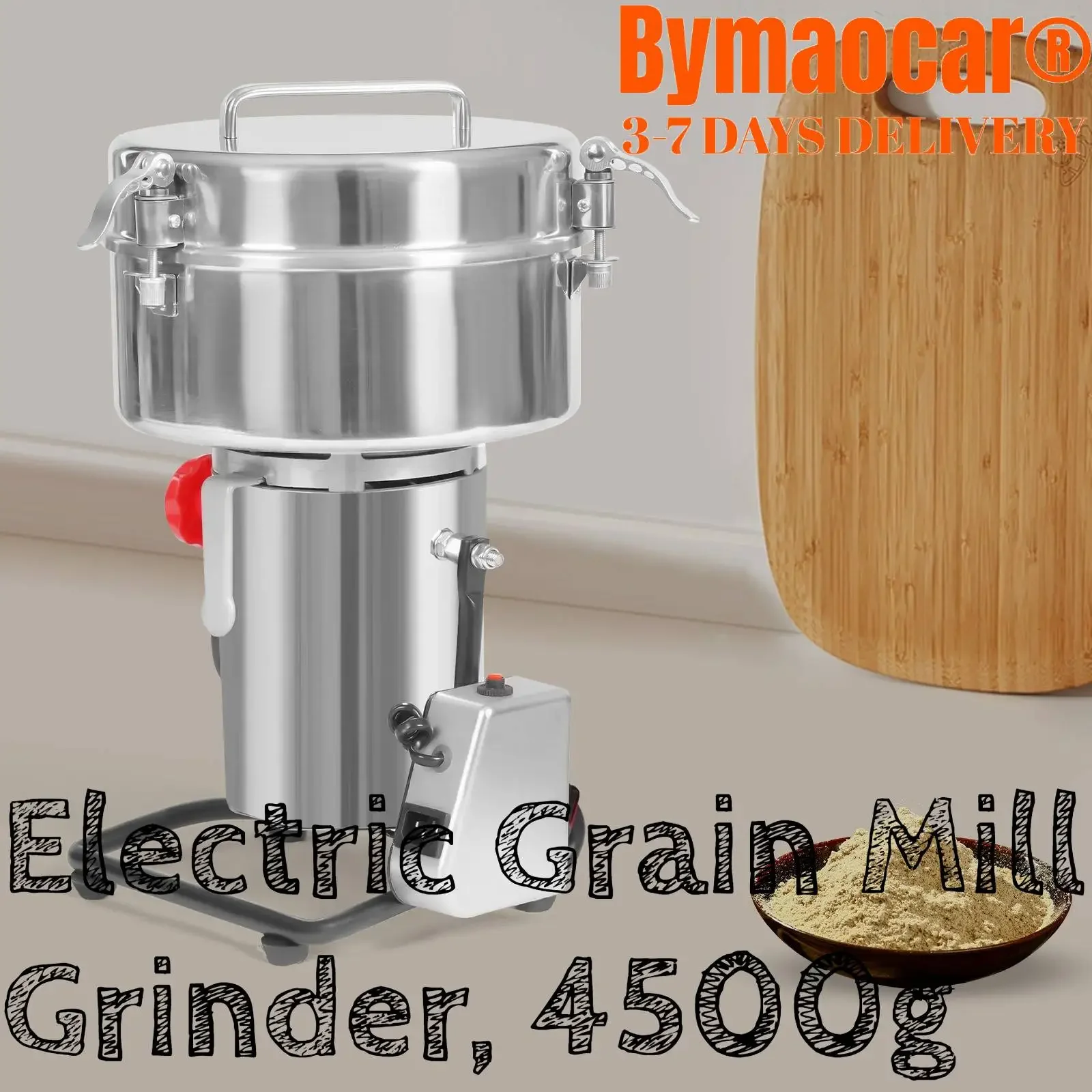 Electric Grain Mill Grinder, 4500g/9.92lb High-speed 30000r/min Food 5000W for Home and Commercial Countertop for Dry Spice Herb
Electric Grain Mill Grinder, 4500g/9.92lb High-speed 30000r/min Food 5000W for Home and Commercial Countertop for Dry Spice Herb