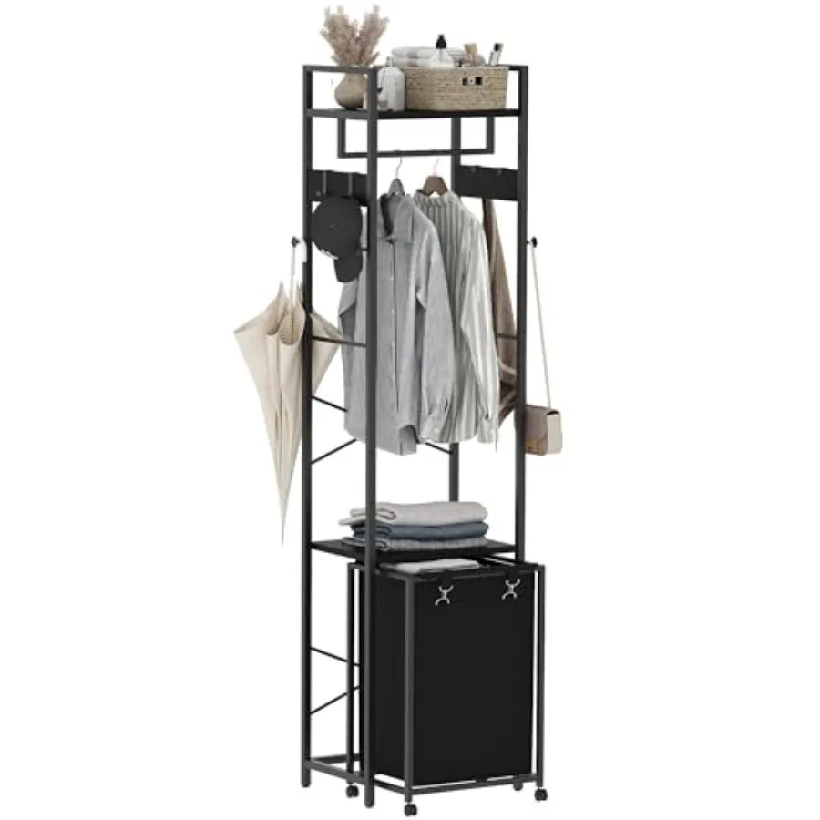 Coat Rack with Laundry Basket Laundry Hamper Freestanding Hall Tree Clothes Rack with Storage Shelves 14.5 Gal Removable Bags o
Coat Rack with Laundry Basket Laundry Hamper Freestanding Hall Tree Clothes Rack with Storage Shelves 14.5 Gal Removable Bags o