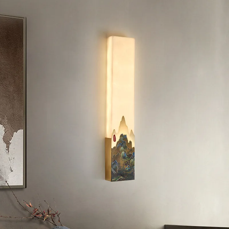 Moden Copper Carving LED Wall Lamps Rectangle Natural Marble Lights Living Room Bedroom Restaurant Corridor Atmosphere Sconces
Moden Copper Carving LED Wall Lamps Rectangle Natural Marble Lights Living Room Bedroom Restaurant Corridor Atmosphere Sconces