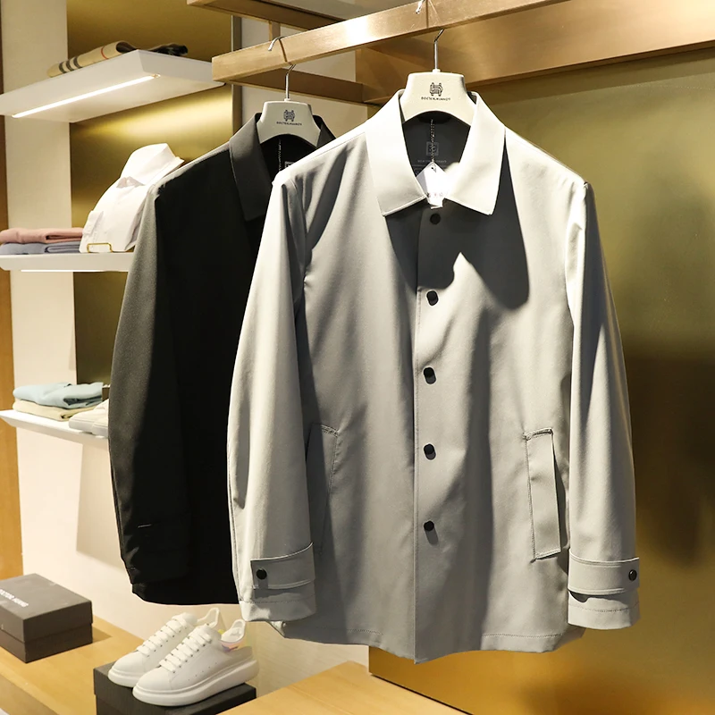 Exquisite Men's Mid-Length Jaet Windbreaker Busin Casual Faion Urban Sle Spring New Flip Collar Full Glue Vest
Exquisite Men's Mid-Length Jaet Windbreaker Busin Casual Faion Urban Sle Spring New Flip Collar Full Glue Vest