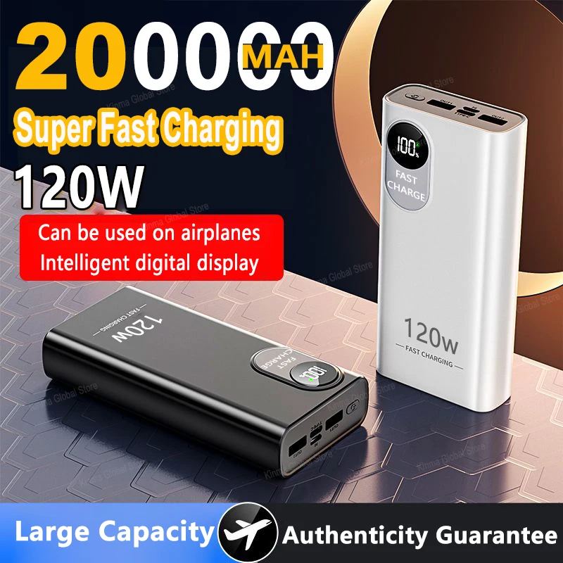 200000 мАч светодиодный цифровой дисплей Power Bank высокой емкости 120 Вт супер быстрая зарядка портативный внешний аккумулятор для IPhone Xiaomi новый
200000 мАч светодиодный цифровой дисплей Power Bank высокой емкости 120 Вт супер быстрая зарядка портативный внешний аккумулятор для IPhone Xiaomi новый