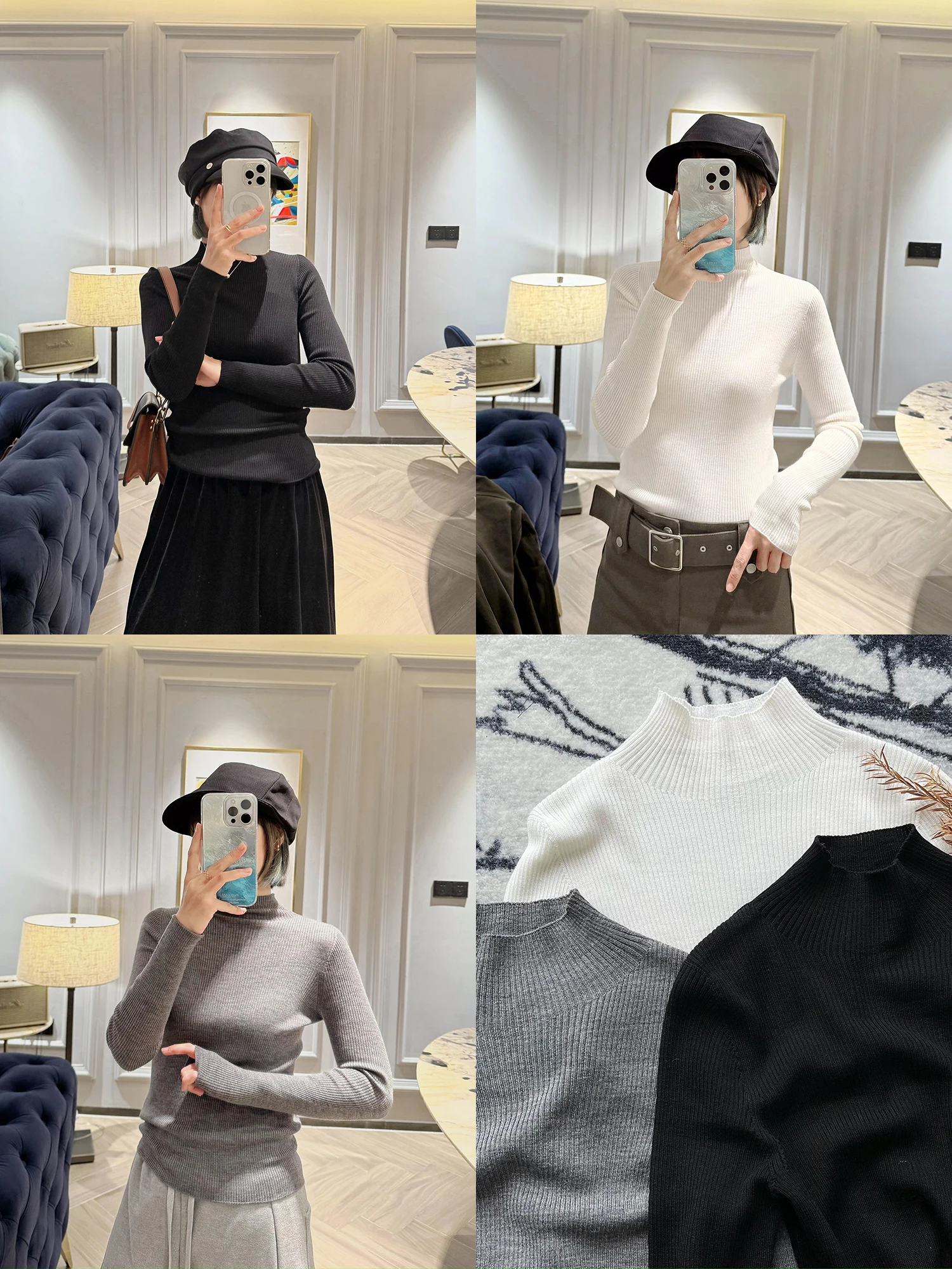 Sl High Elastic Beautiful Wool Knitted Sweater f High Collar Base irt Autumn Winter Commute Sle Slim Fit Long Sl...
Sl High Elastic Beautiful Wool Knitted Sweater f High Collar Base irt Autumn Winter Commute Sle Slim Fit Long Sl...