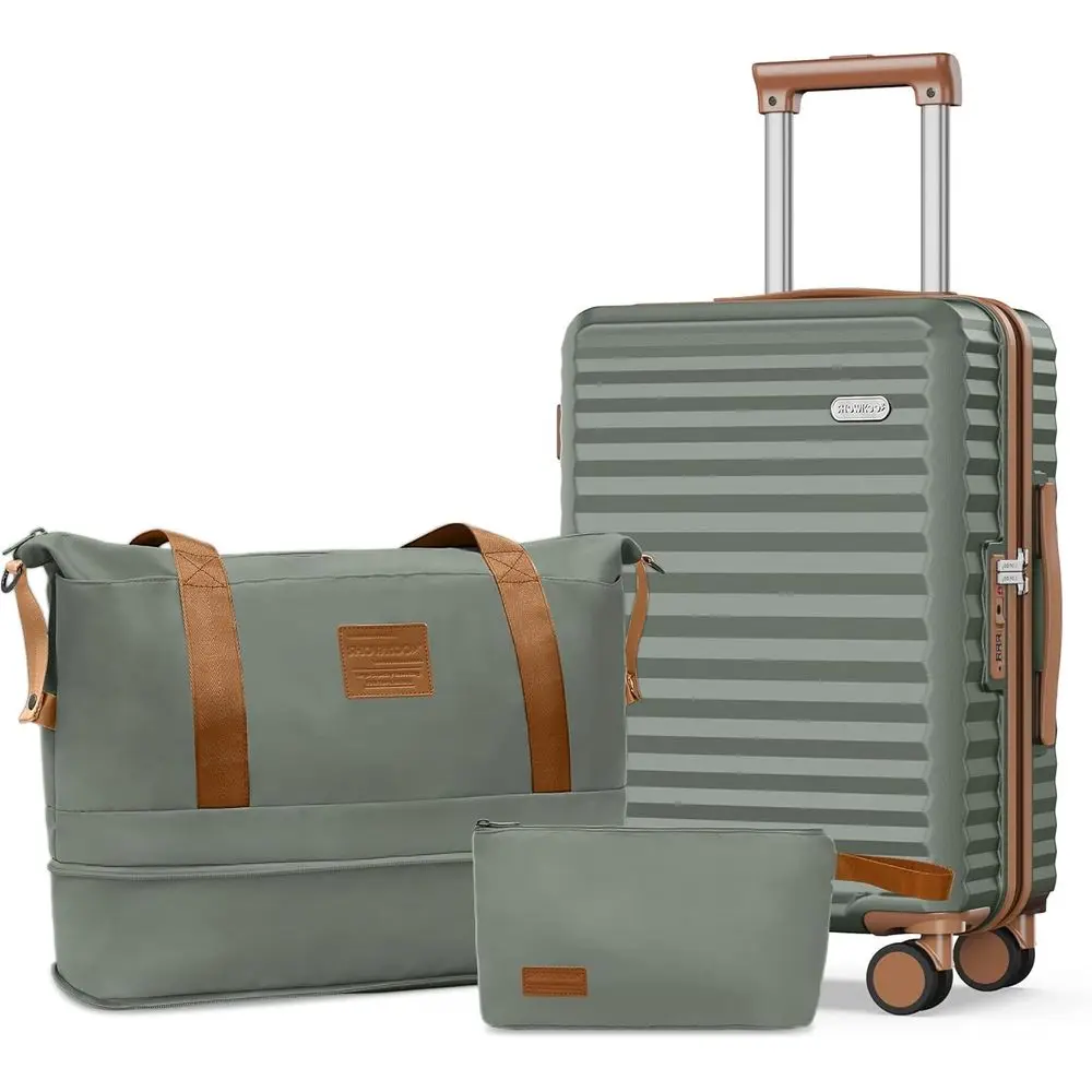 Lightweight Hardshell 3-Piece Luggage Set with Double Spinner Wheels, TSA Lock, White and Green (DB/TB/20in)
Lightweight Hardshell 3-Piece Luggage Set with Double Spinner Wheels, TSA Lock, White and Green (DB/TB/20in)