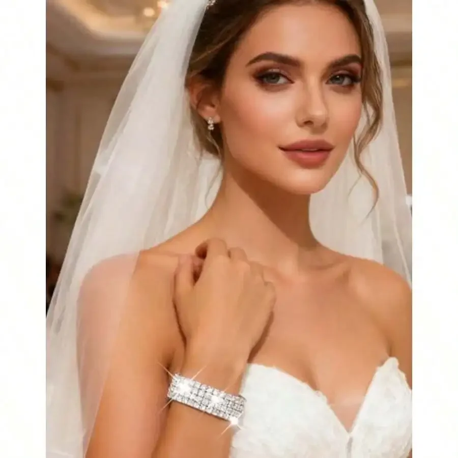 Sparkly Rhinestone Stretch Bracelet For Women Elegant Wedding Bridal Party Jewelry
Sparkly Rhinestone Stretch Bracelet For Women Elegant Wedding Bridal Party Jewelry