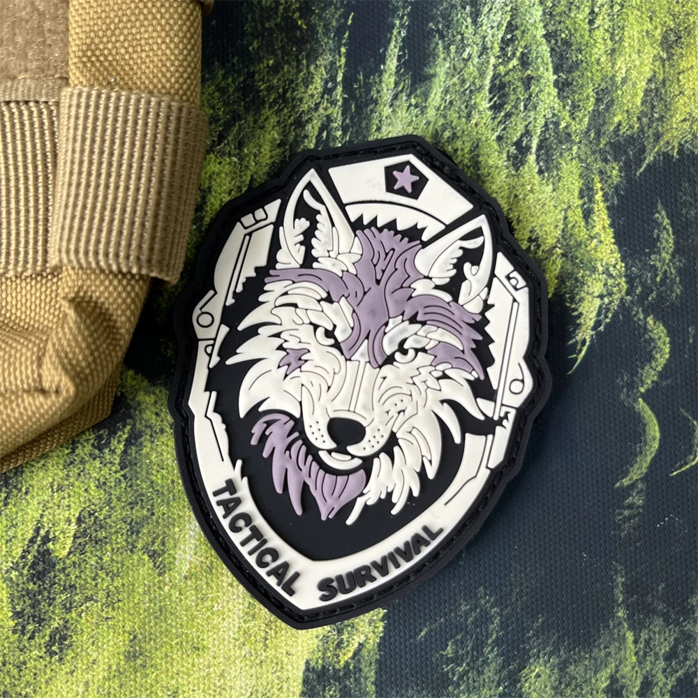 Tactical Survival Wolf PVC Patches 3D Morale Emblem Military Wolf Badge Backpack Hook Loop Sticker
Tactical Survival Wolf PVC Patches 3D Morale Emblem Military Wolf Badge Backpack Hook Loop Sticker