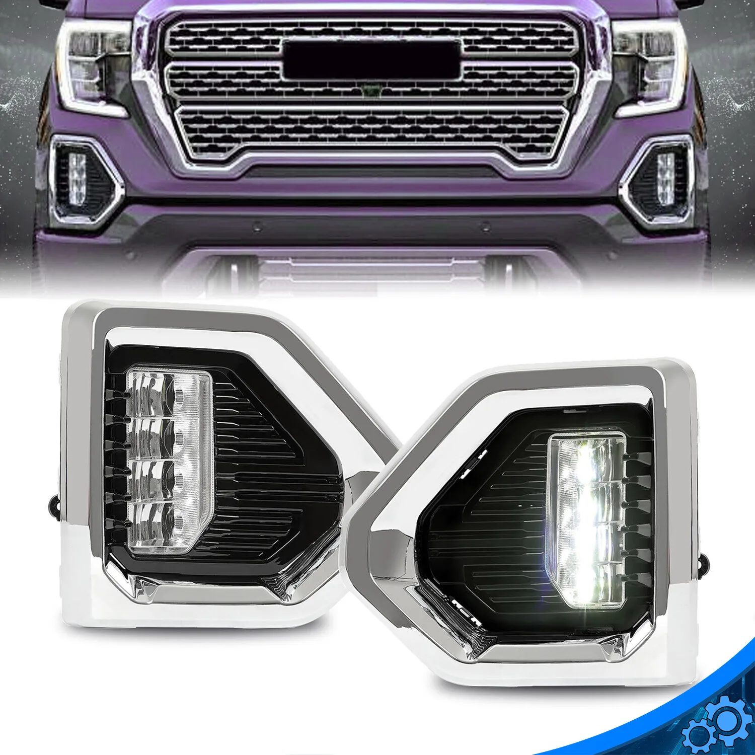 Fog Lights Lamp LED W/Chrome Bezels For GMC Sierra 1500 Denali 2019-2022
Fog Lights Lamp LED W/Chrome Bezels For GMC Sierra 1500 Denali 2019-2022