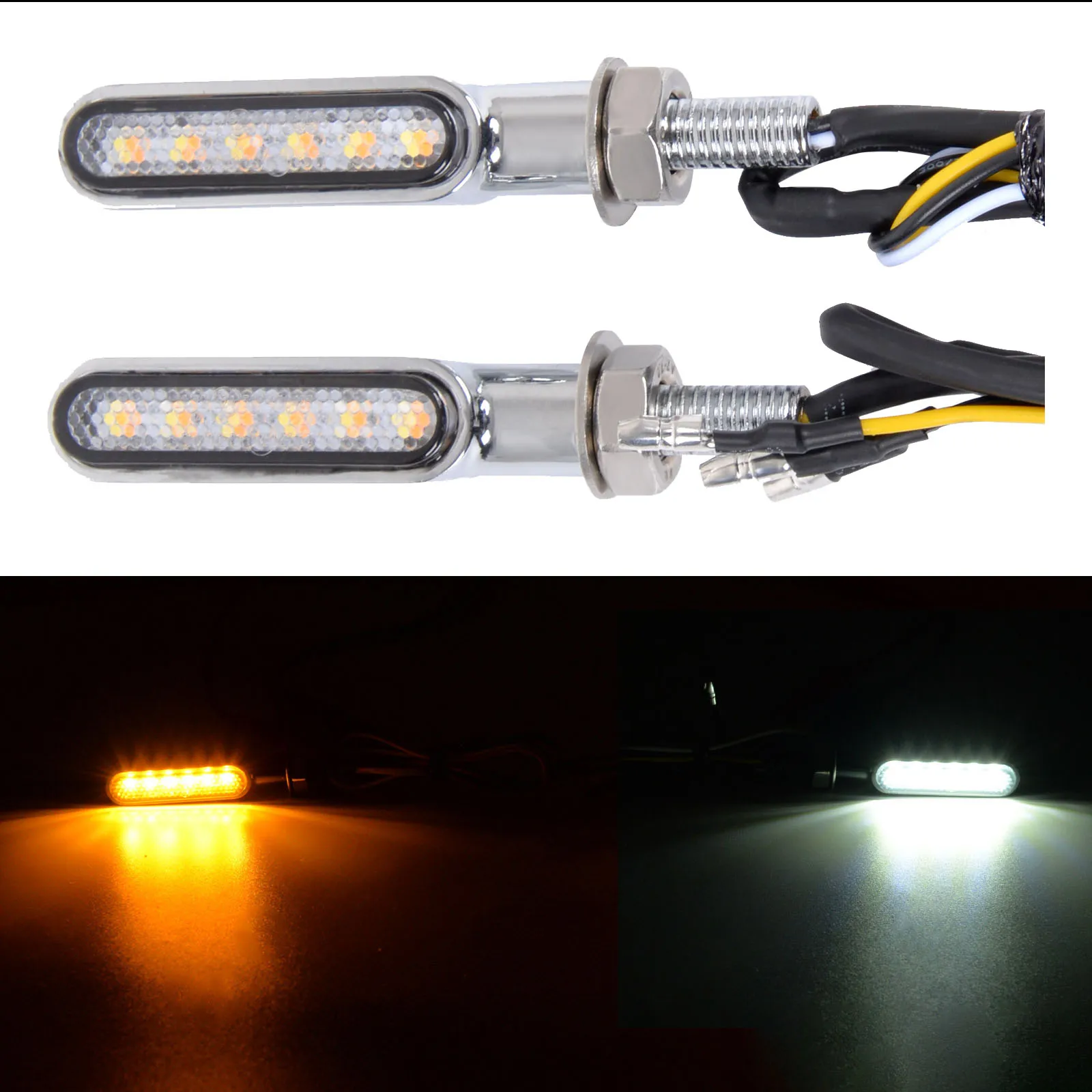 Motorcycle LED Turn Signal Lights Flowing Water Flashing Blinker Indicator Universal Aluminum Accessory for Honda Yamaha CFmoto
Motorcycle LED Turn Signal Lights Flowing Water Flashing Blinker Indicator Universal Aluminum Accessory for Honda Yamaha CFmoto