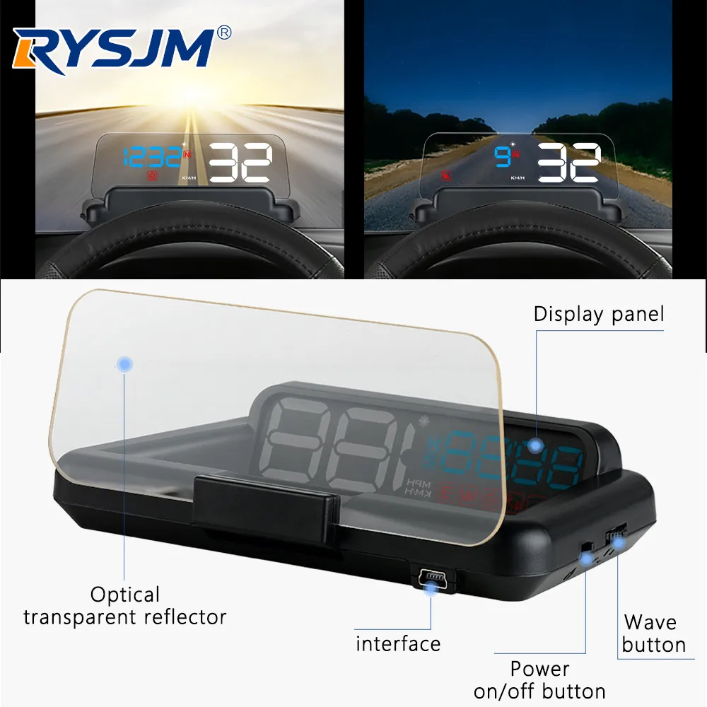 T900 GPS Head up display Car HUD Digital Smart Speedometer Windshield Projector Clock Compass Auto Electronics Accessories
T900 GPS Head up display Car HUD Digital Smart Speedometer Windshield Projector Clock Compass Auto Electronics Accessories