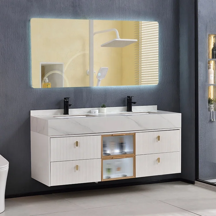 Smart Home Bathroom Cabinet With Led Mirror Cabinet Modern Double Sink Floating Bathroom Vanity
Smart Home Bathroom Cabinet With Led Mirror Cabinet Modern Double Sink Floating Bathroom Vanity